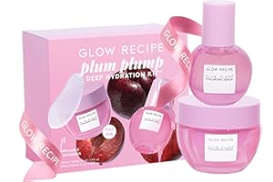 Glow Recipe Plum Plump Deep Hydration Skicare Kit - Full Size Hyaluronic Serum & Full Size Whipped Gel Cream Moisturizer Duo, Limited Edition Skincare Gift Set (2 Count)