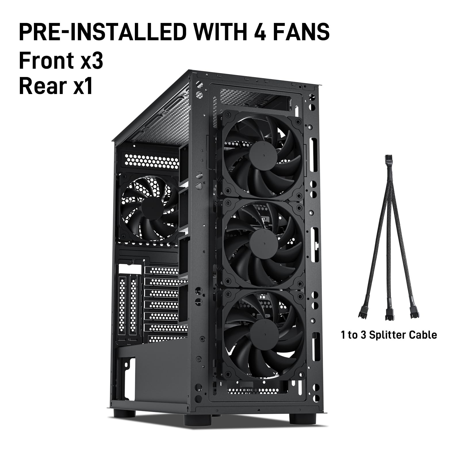 DARKROCK Classico Storage Master ATX NAS Computer Case Mid Tower with 4x120mm Fans, USB 3.0 Ready 10 x3.5'' HDD+3 x2.5'' SDD 360mm Supported on Top & Front Radiator GPU Vertically Mounting Black