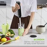 Bonsenkitchen Hand Blender 300W Immersion Stick Blender 2 Speeds HB3201 Black view 6