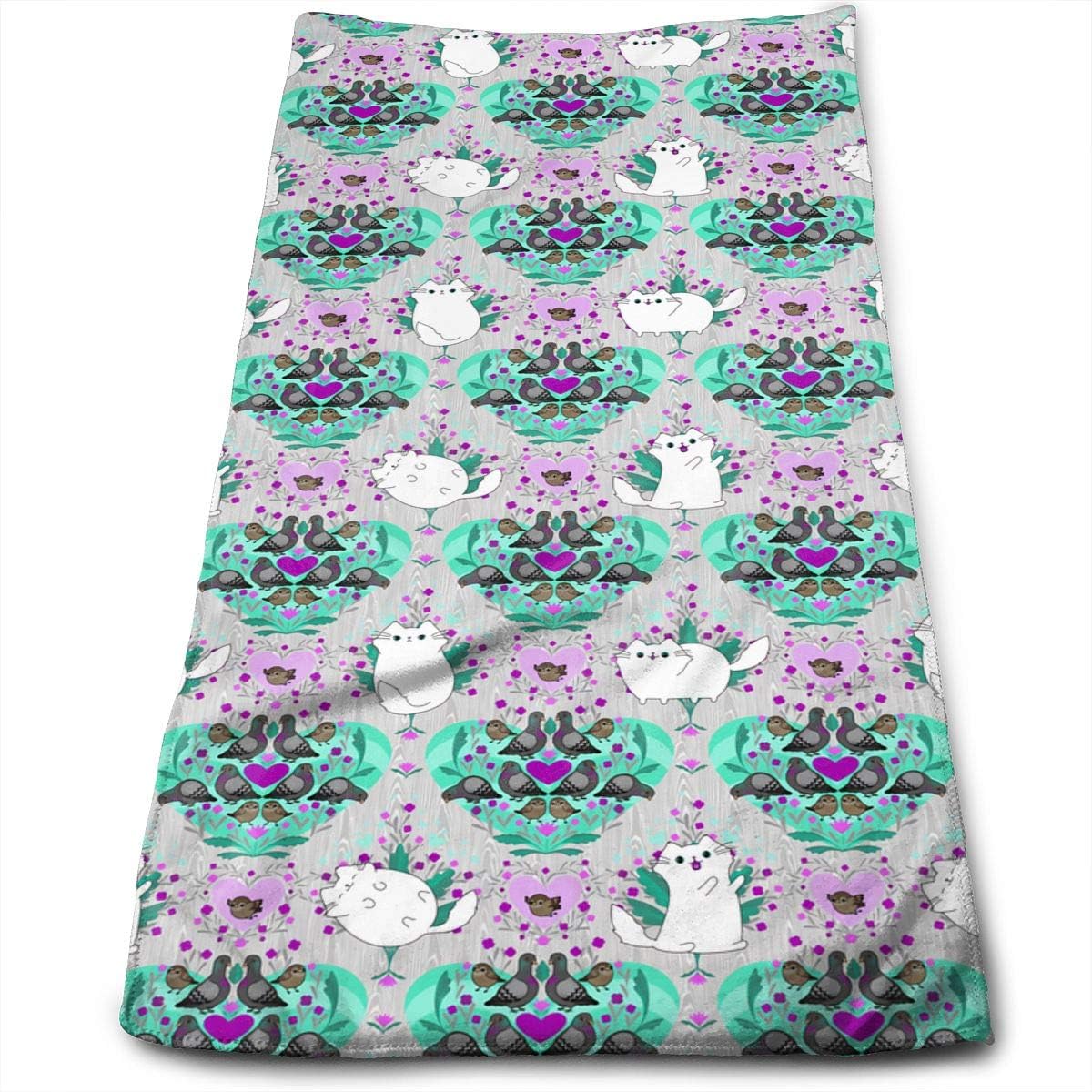 NGFF Pigeons and Sparrows and Kittens Super Soft Absorbent Sports/Beach/Shower/Pool Towel