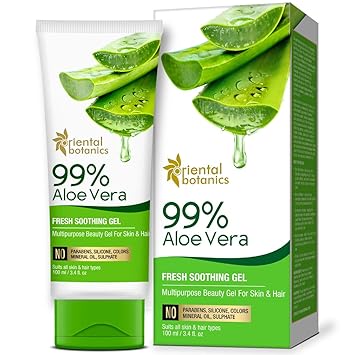 Oriental Botanics 99% Aloe Vera Gel - Multipurpose Beauty Gel for For Skin & Hair, 100ml