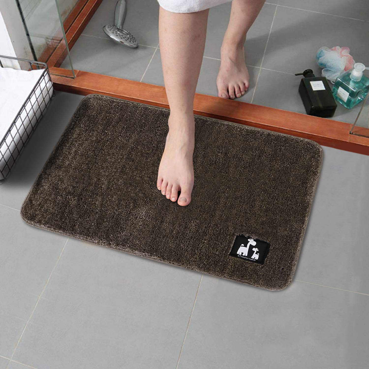 Buy HOKIPO® Soft Microfiber Bath Mats for Home, 40x60cm, Coffee Brown (AR2430CBR) Online at
