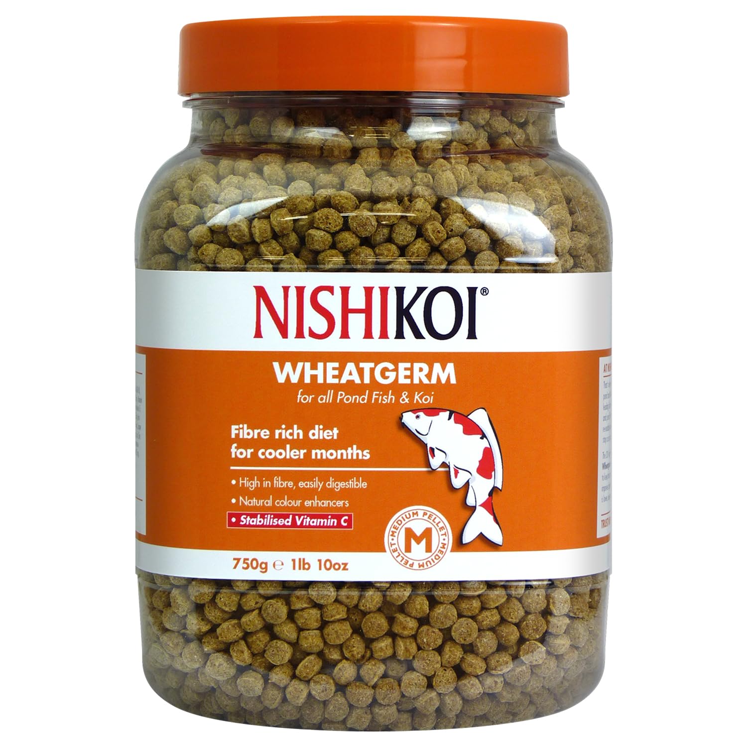 Nishikoi Wheatgerm Complete Food for Koi and Pond Fish - Medium Pellets - 750g