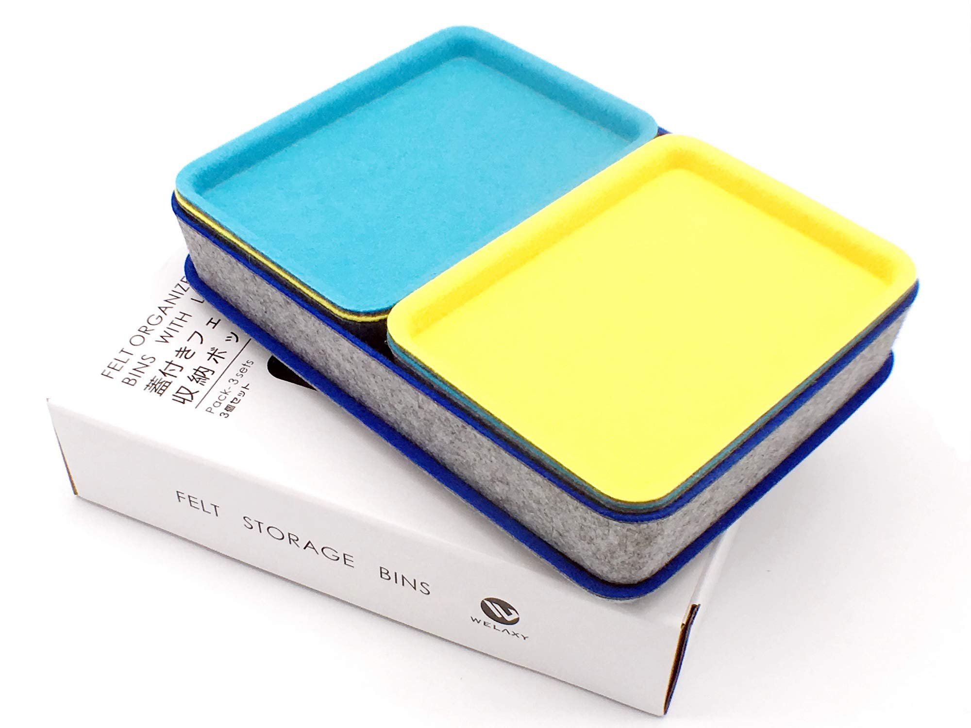 Buy Welaxy Felt Drawer Organizer Trays with lids Desktop Organizer Bins