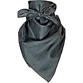 Wyoming Traders Solid Cowboy Wild Rag 100% Silk Scarf Bandana Multiple Colors L 34.5" and XL 42"