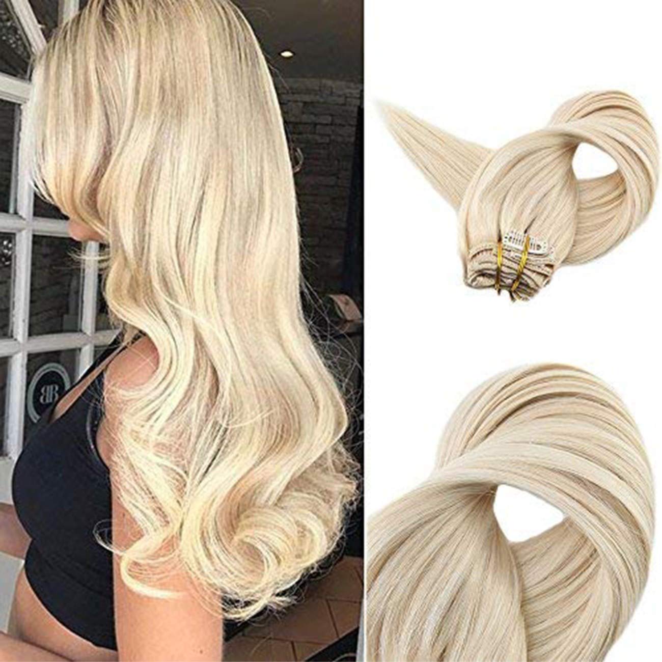 Amazon Com Fshine 18 Platinum Clip In Hair Extension 100g 9 Pcs