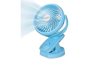 ADDSMILE Battery Operated Clip On Fan Rechargeable Desk Fan for Baby Stroller Car Gym Home Office Outdoor Traveling and Campi