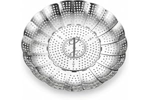 1 PC Stainless Steel Vegetable Steamer Basket, Expandable Folding Food Steamer Insert for Various Pot Sizes, Veggie Steaming 