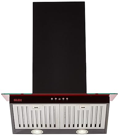 Glen 60cm 1250 m3/hr Chimney (CH6077DXBL60, 3 Baffle Filters, Black)