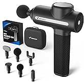 MERACH Pro-Grade Massage Gun, Quiet Massage Gun Deep Tissues, 12MM Percussion Massager Tools for Muscles/Shoulders/Legs/Body Pain Relief, Handheld Massager with 6 Heads & 5 Speeds, Gift for Him