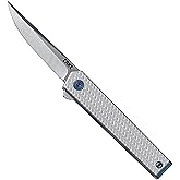 CRKT CEO Microflipper EDC Folding Knife with Liner Lock, Gray, 7081 | 2.36" Drop Point Blade, 12C27 Steel for Edge Retention, Lightweight Aluminum Handle, Smooth IKBS Pivot, Pocket Clip