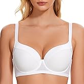 sheroine Women's Underwire Lightly Padded Push Up Bra T-Shirt Full Coverage Supportive Lift Everyday Plunge