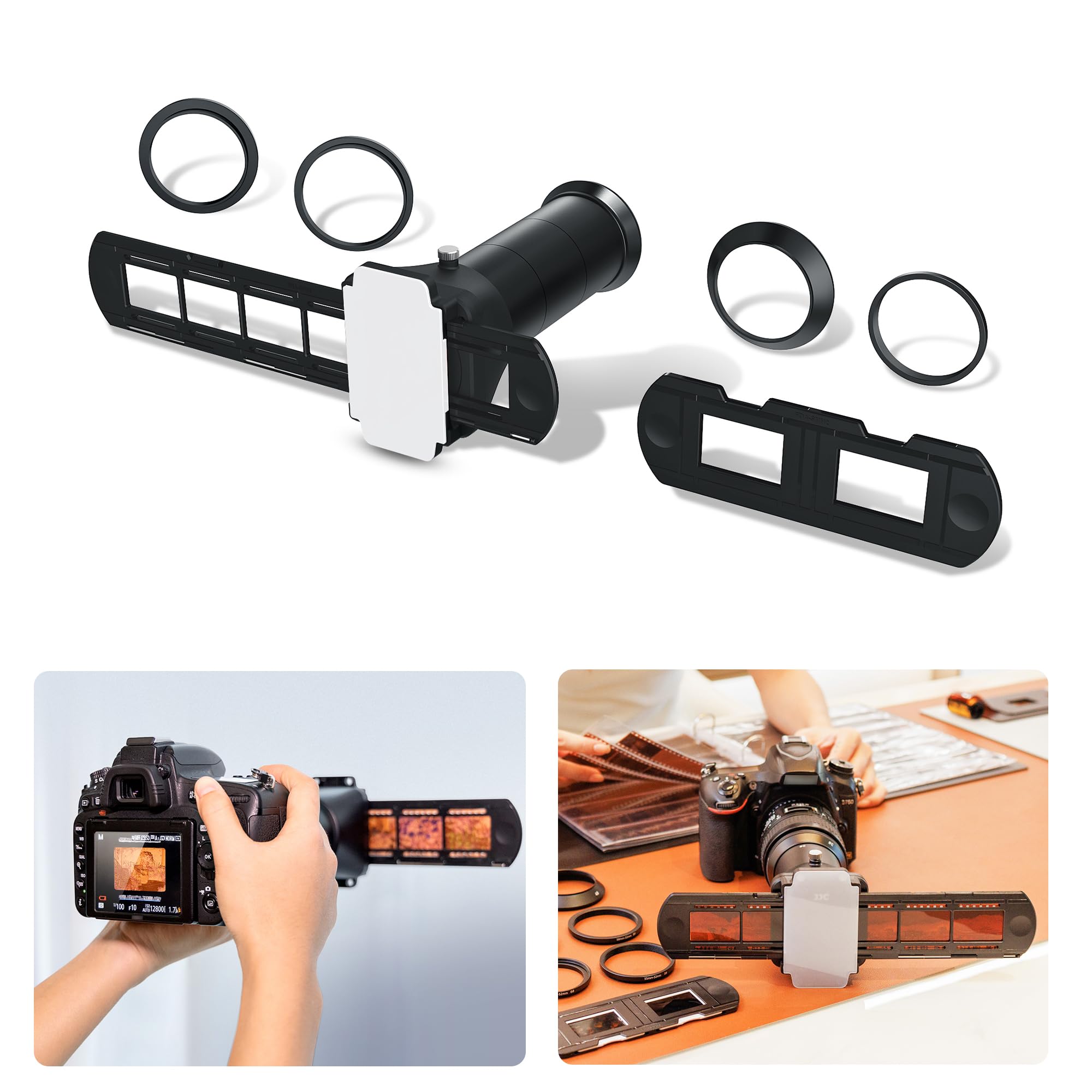 JJC ES-2 Film Digitizing Adapter Set Convert 35mm Negative Film & Slide to Digital JPEG, Negative Copying Adapter for Canon Sony Nikon Macro Lens D850 Camera