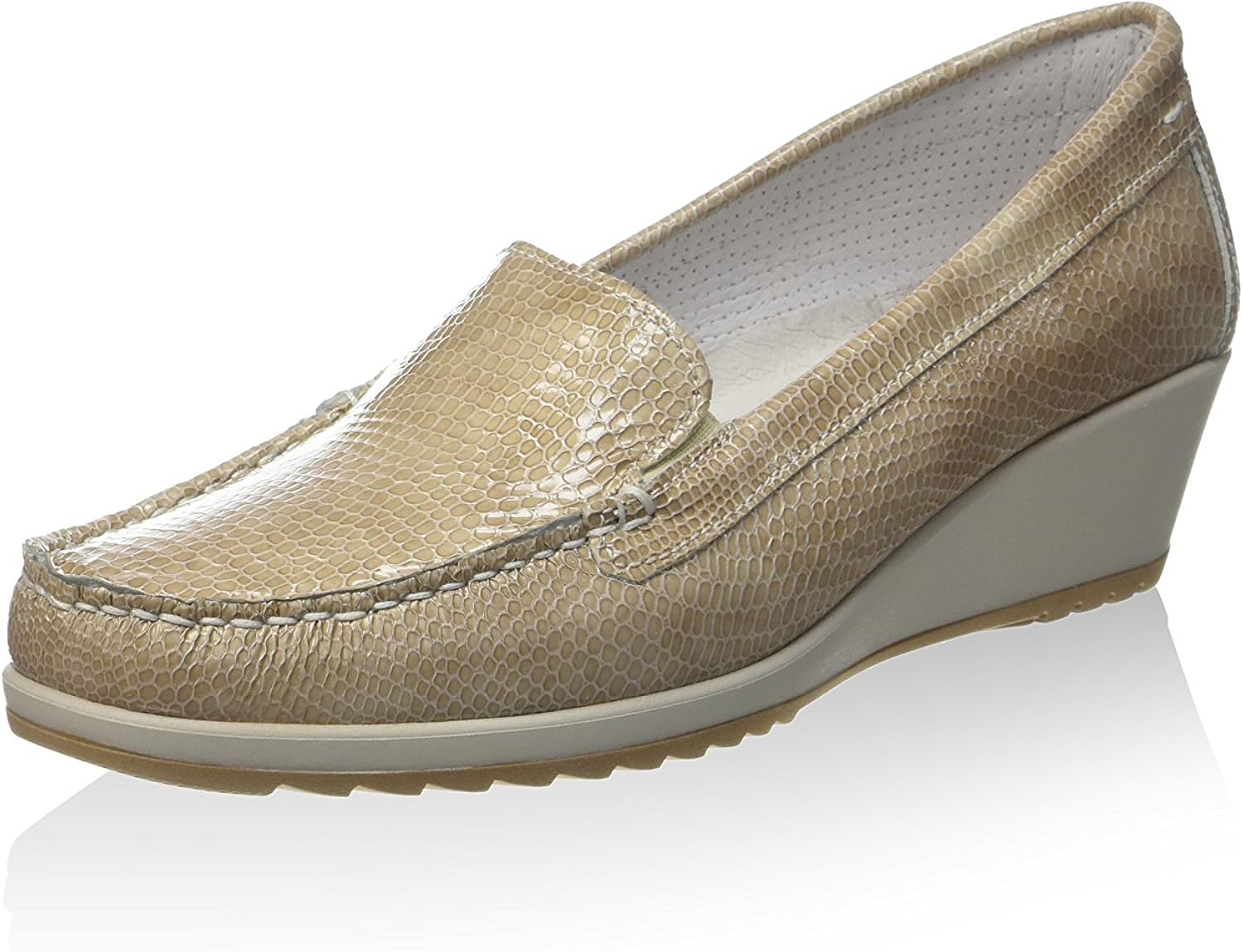 Enval SOFT Mocassino Donna Con Zeppa - Comodi E Stilosi, Colore Taupe, Pelle Sintetica