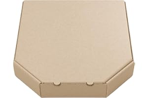105 PACKAGING Pre-Made pizza Box with Bevel Edge 14" x 14" x 2" – Food-Grade Cardboard, Flute E Design, Perfect for Pizzerias and Restaurants, Durable, Eco-Friendly Packaging - Brown (Pack of 50)