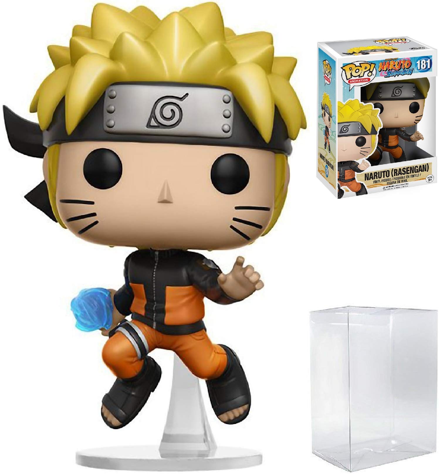 Funko POP Naruto Shippuden - Naruto (Rasengan) Pop! Vinyl Figure (Bundled with Compatible Pop Box Protector Case), Multicolor, 3.75 inches