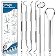 7pcs Dental Tools, Dental Pick Teeth Cleaning Tools Hygiene Kit, Professional Stainless Steel Tooth Scraper Plaque Tartar Cleaner - with Case, Personal Using, Pets - Teeth Cleaning Kit