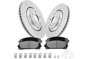 ANPULSERO FIWRILUVX Anpulsero Front Brake Pads and Rotors Kit Compatible with 2011-2020 Toyota Sienna, 2008-2019 Toyota Highlander, 2010-2015 Lexus RX350 Lexus NX300-328mm(12.9in) Anti-Rust Geomet Coated - 31511 & D1324