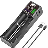 IMREN Single-Slot 18650 Battery Charger, 3.7V Li-ion Charger for 18650 18500 18350 20700 21700 26650 Battery,1.2V Ni-MH/Ni-Cd Batteries,2A Fast Single Slot 18650 USB C Batteries Charger
