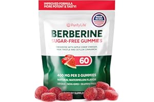 PURIFY LIFE Upgraded Keto Berberine Complex Gummies (Sugar-Free) w Ceylon Cinnamon, Milk Thistle, ACV [AMPK Metabolic Activator] Berberine Supplement for Metabolism, Energy, Gut Health, Fasting, Body Mass Control