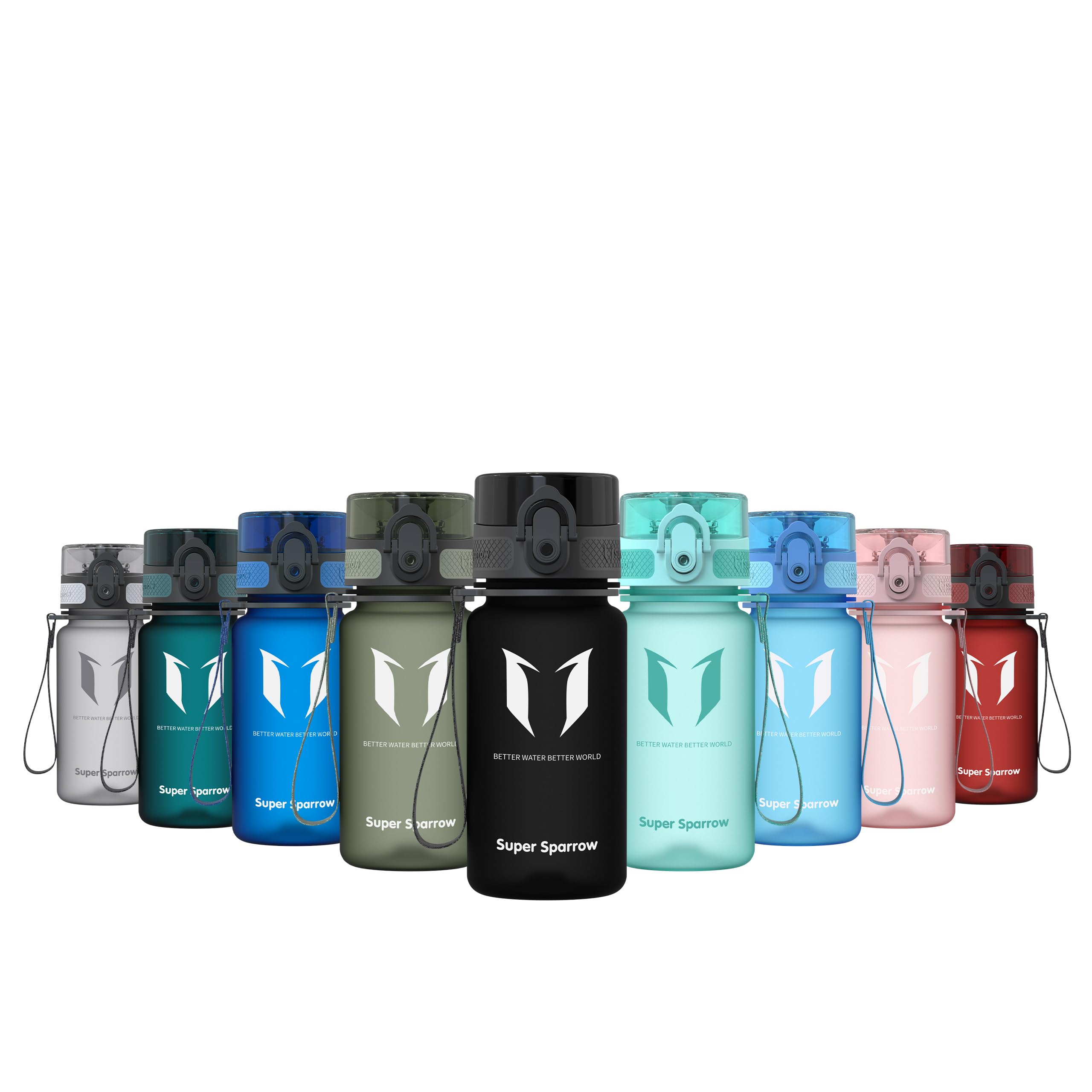 Super Sparrow Sports Water Bottle - 350ml - Non-Toxic BPA Free & Eco-Friendly Tritan Co-Polyester Plastic - For Running, Gym, Yoga, Outdoors and Camping โ image 1