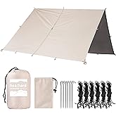 Bearhard Waterproof Camping Tarp, Lightweight Hammock Rain Fly, UV Protection and PU 3000mm Waterproof Backpacking Tarp, Tent Footprint or Shelter Kit for Hiking and Outdoor Adventure