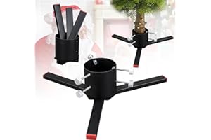 WEFAITH Heavy Duty Live Christmas Tree Stand for Real Trees - Cast Iron Holder Base, Adjustable 1.5-3.9" Trunk, Fits 4-9 FT Trees, Large Water Reservoir, Indoor & Outdoor Use