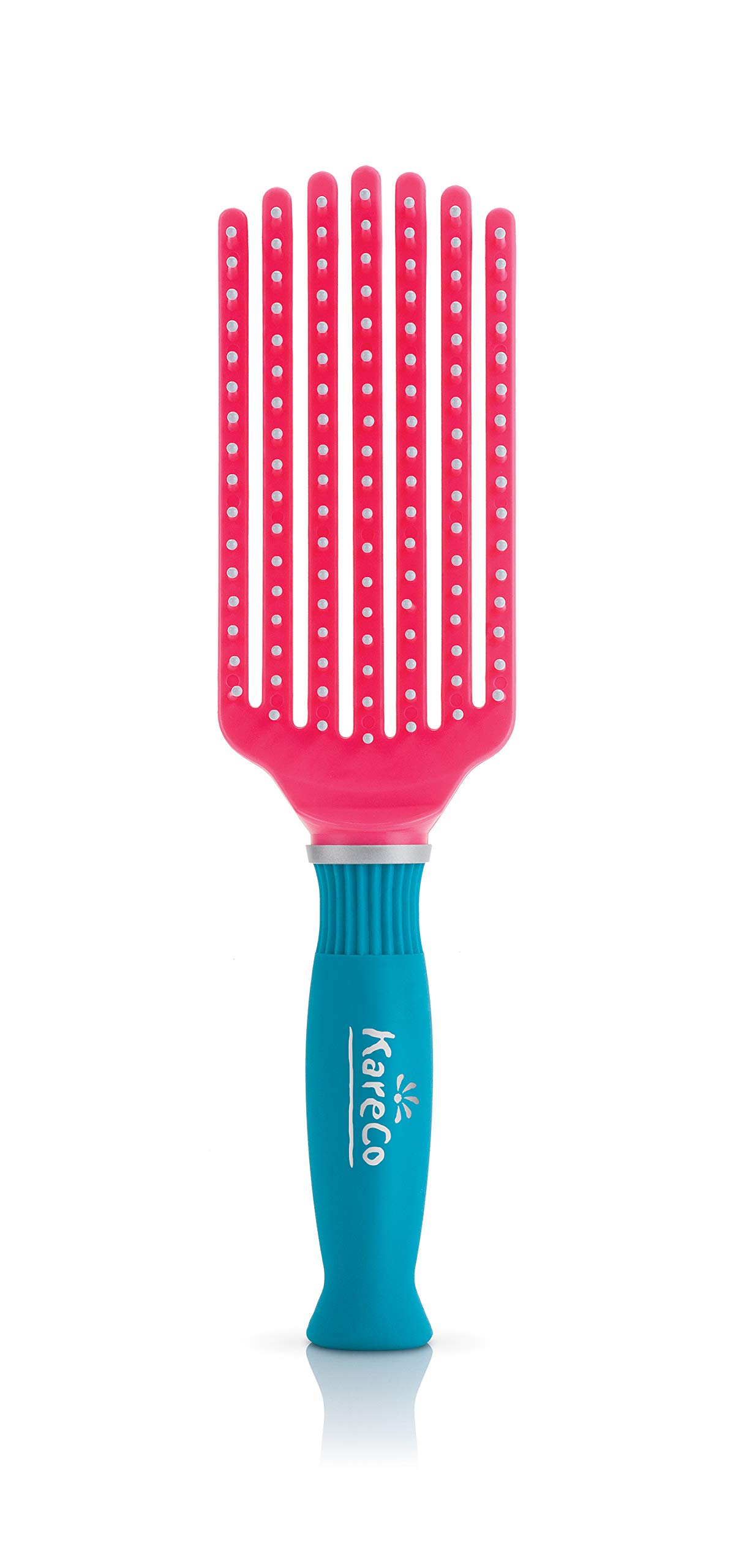 KareCo Mini Tangle Buster Brush For Sensitive Scalps, Gently Massages & Eliminates Knots, Snag & Tangle-Free For Kids, Pets & Handbags - Pink & Teal