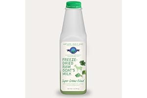 Shepherd Boy Farms Freeze Dried Raw Goats Milk with Probiotics for Dogs & Cats (Super Greens), Organic USA Veggies & Fruits, High Protein, Digestible Goat Milk Powder, Food Toppers - Makes 32 FL OZ