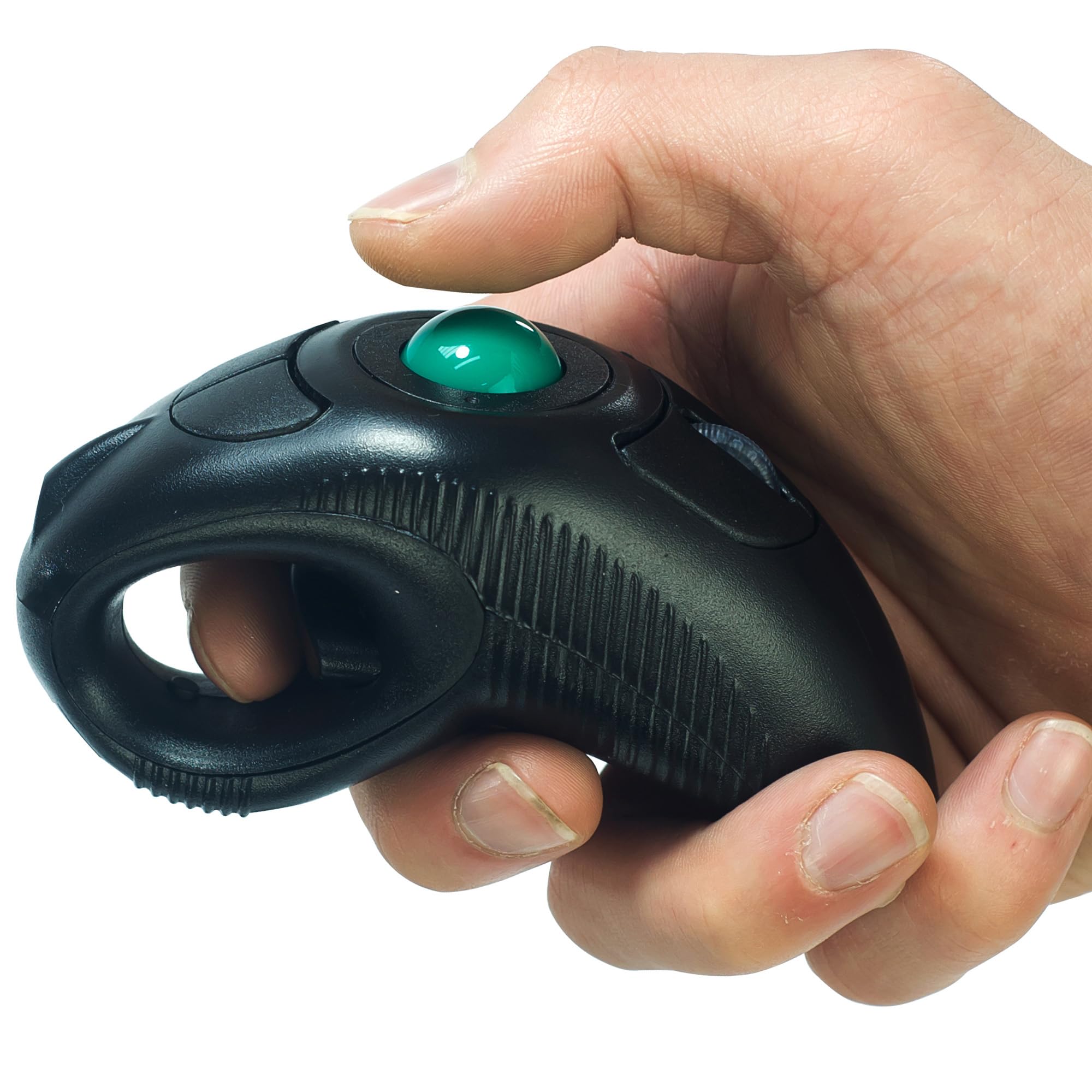 YUMQUA Y-10W 2.4 GHz Portable Finger Handheld Wireless Ambidextrous Trackball Mouse for Carpal Tunnel Left/Right Handed Users(Black) Laptop Lovers