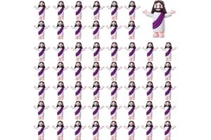 ARCHCRTC 110 Pcs Little Jesus Figurine Miniature Jesus Doll Tiny Jesus Figurine to Hide and Seek Classic Religious Gifts Christ Savior Jesus for Sunday Easter Egg Stuffers Baptism Gift(110,Purple)