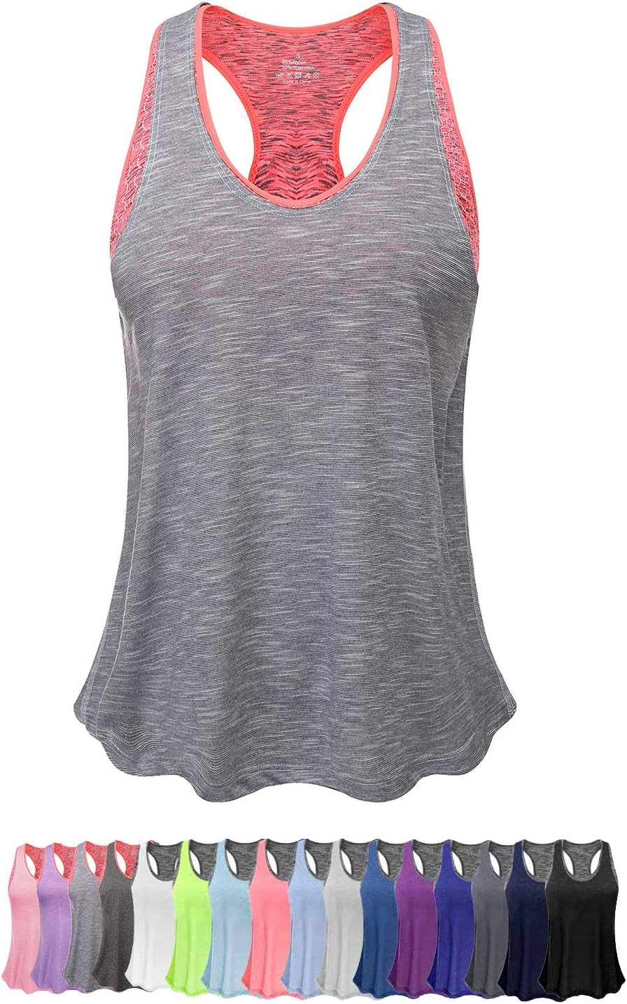 Workout Tank Tops for Women with Built in Bra Tanks Exercise Yoga Gym Shirts