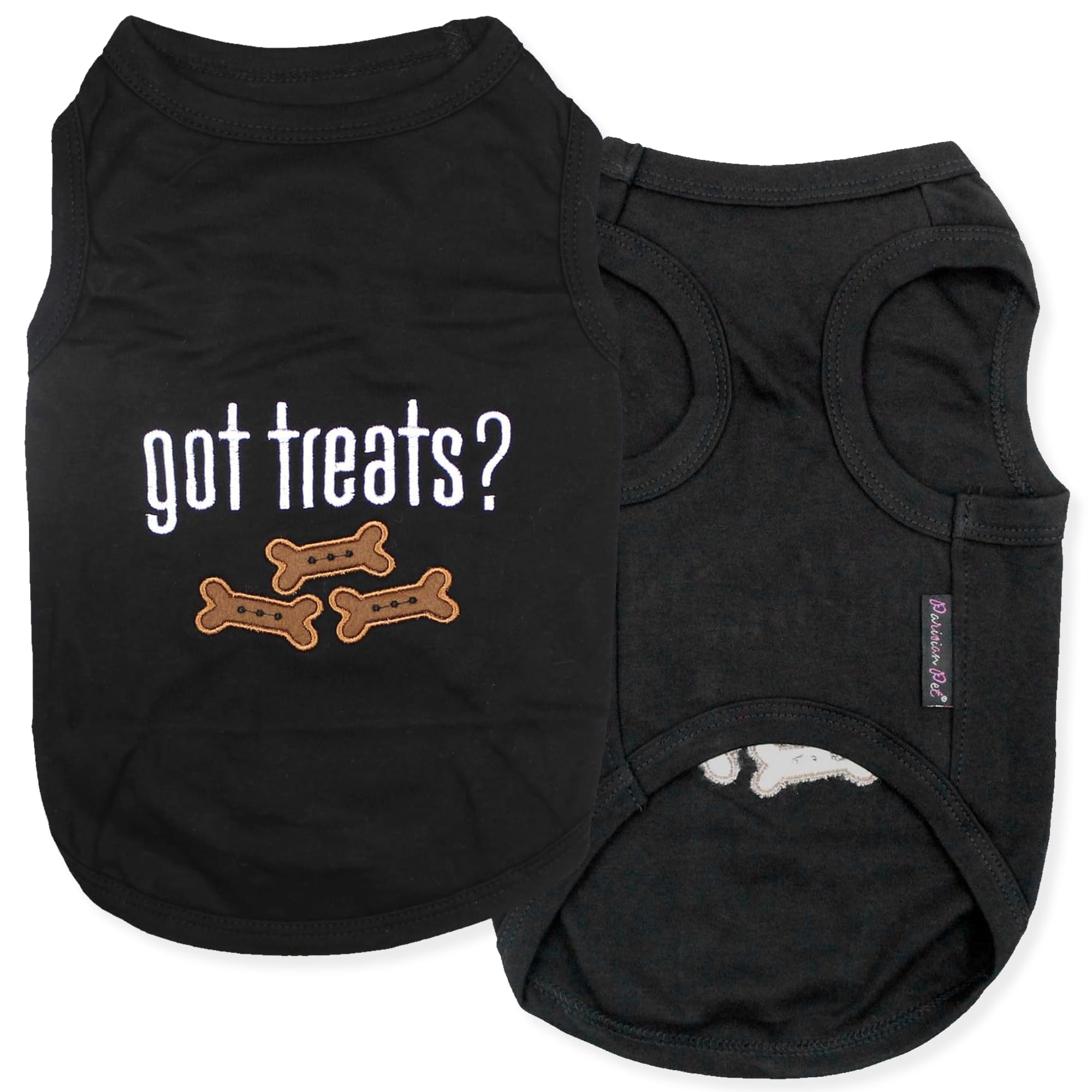 Parisian Pet Funny Cute Dog Cat Pet Shirts Caution Can't Control My Licker, I Work Out, Little Monster, WTF, BFF, Bling $, Got Treats, Babe Magnet, Little Miss Attitude (Got Treats, XL)