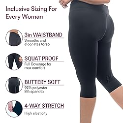 SATINA High Waisted Capri Leggings for Women