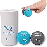 Yogi Stress Ball with Finger Grip Strap – Stress Balls for Adults & Kids, Squishy Ball Stress Relief Toy, Squeeze Ball for Anxiety, Sensory Toys & Fidget Ball for Hand Therapy