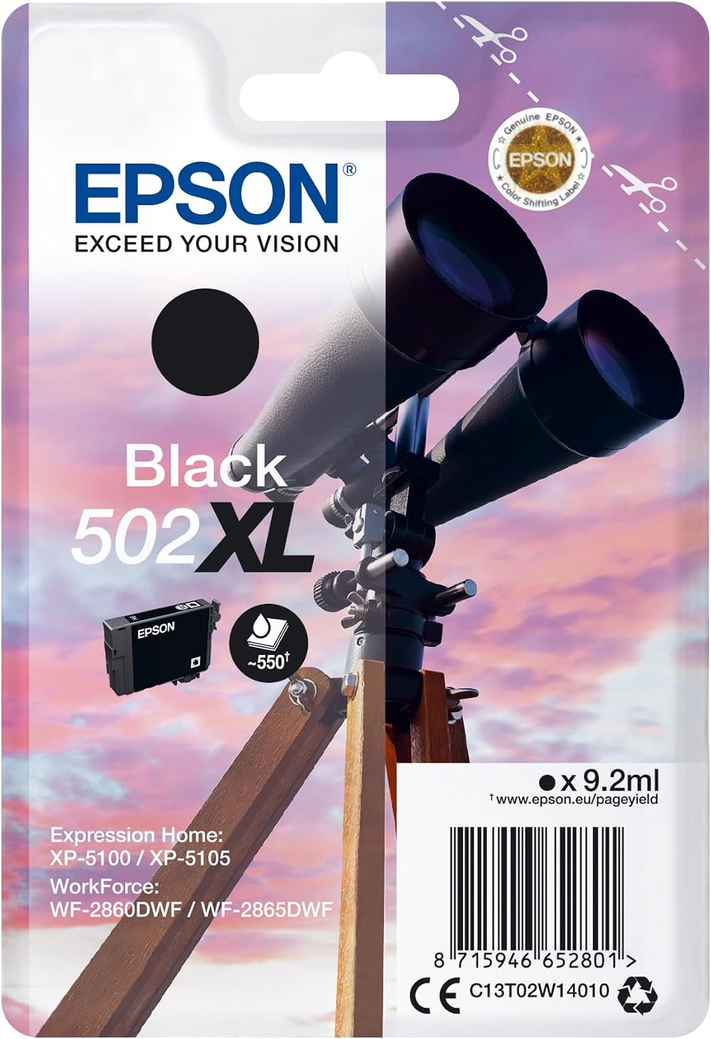 Epson 502XL Black High Yield Ink Cartridge for XP-5100 WF-2860