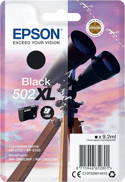 Epson 502XL Black High Yield Ink Cartridge for XP-5100 WF-2860