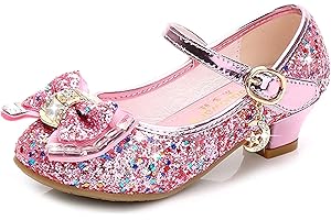 La Vogue Kids Girls Mary Jane Glitter High Heels Princess Dress Shoes