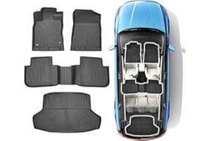 All Weather Floor Mats & Cargo Liner for Honda Civic 2026 2025 2024 2023 2022 Sedan (Fits Rear Seats with or Without USB Port