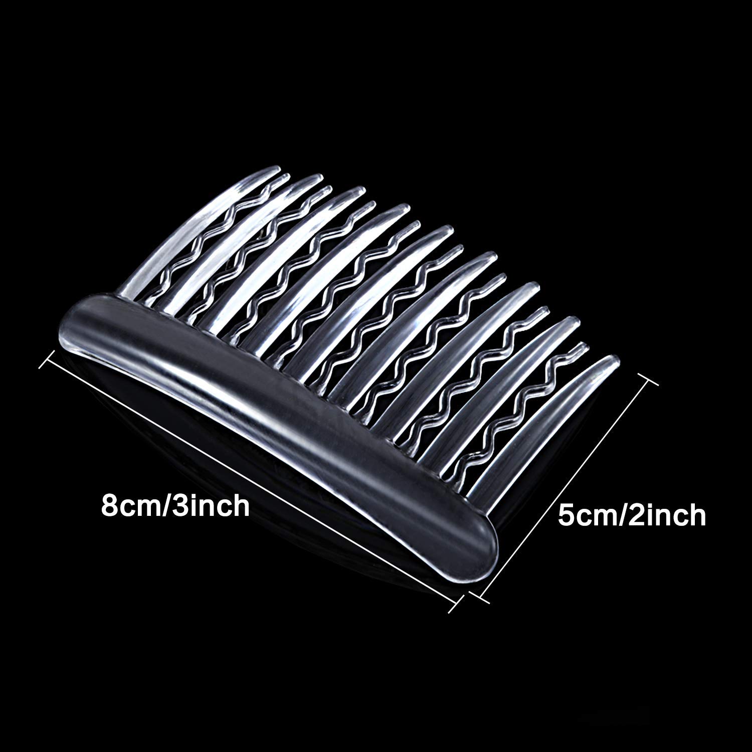 Gejoy 12 Pieces Plastic Teeth Hair Combs Tortoise Side Comb Hair Accessories for Fine Hair (Transparent) : Beauty