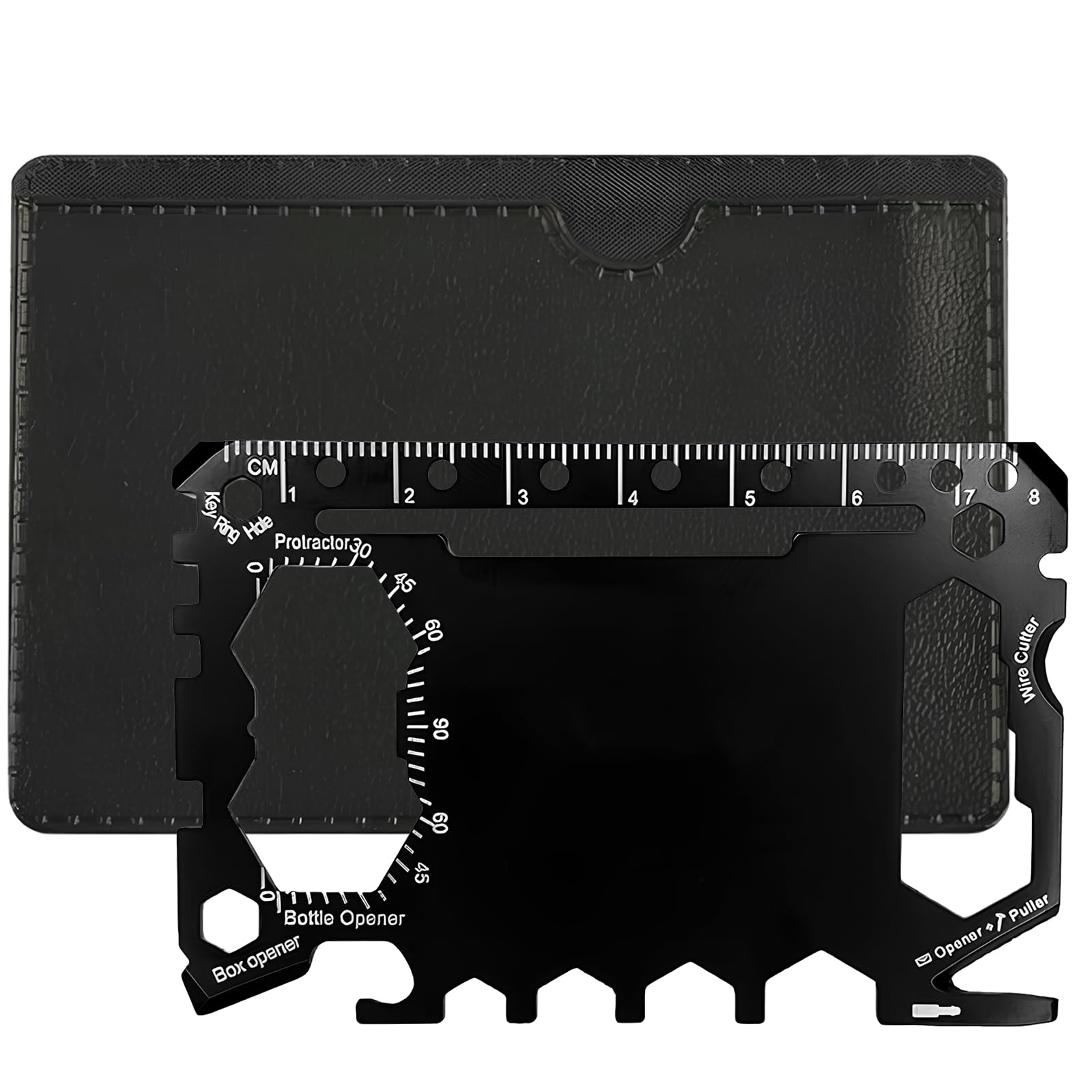 Card Size Multi Tool Wallet Set, 46 in 1 Pocket Kit, Stainless Steel, Perfect for Christmas Gifts, Black
