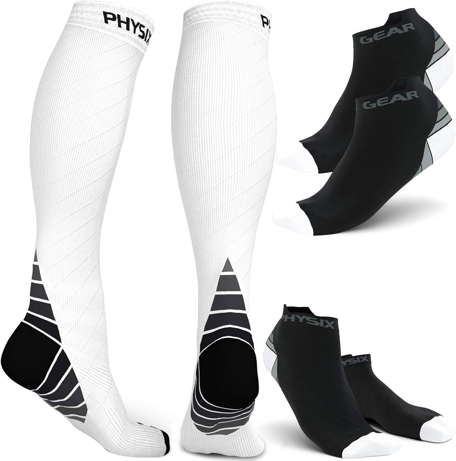 Physix Gear Sport 3 Pairs of Compression Socks for Men
