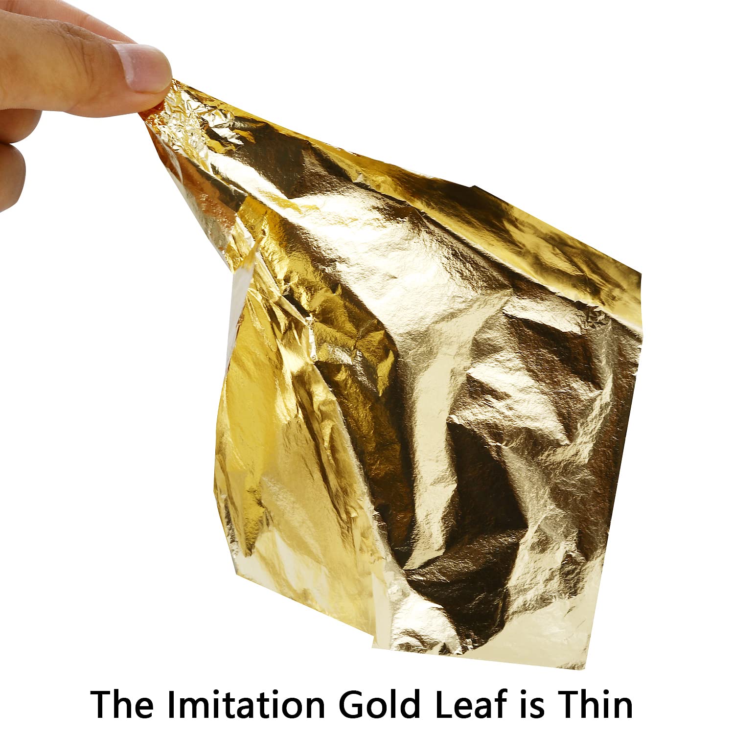 Gold Leaf Sheets for Arts, Painting, Gilding Crafting, Decoration, 5.5 by 5.5 Inches Imitation Gold Foil Sheets 100pcs