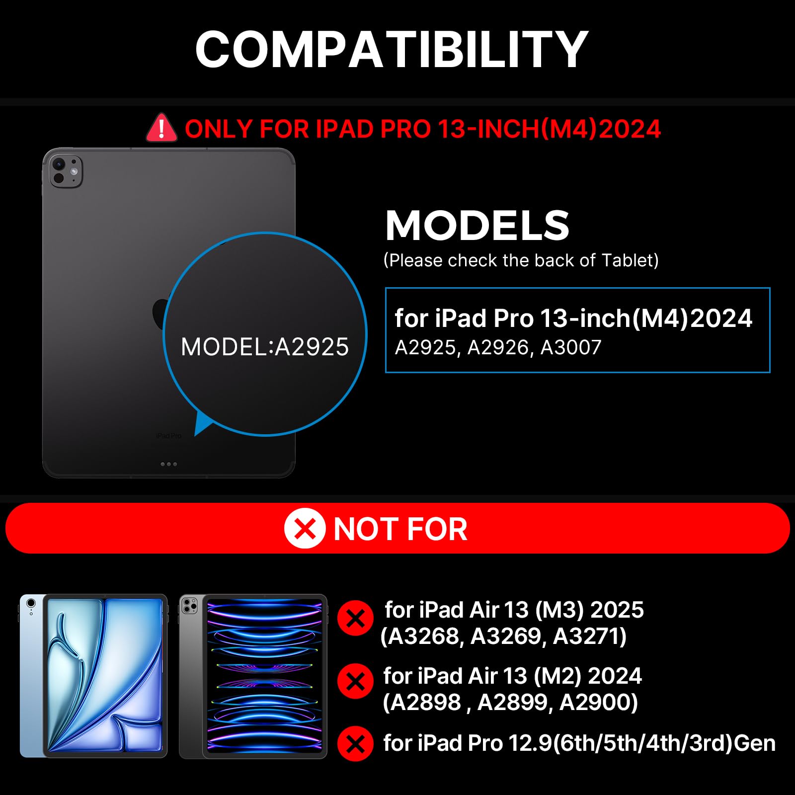 typecase Keyboard Case for iPad Pro 13-inch (M5 2025 / M4 2024), Magic Keyboard with 11 Colors Backlight, Keyboard Case with Pencil Holder, Multi-Touch Trackpad,Easy-Set Magnetic Stand, Black