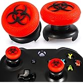 Playrealm FPS Thumbstick Extender & 3D Texture Rubber Silicone Grip Cover 2 Sets for Xbox Series X/S & Xbox One Controller(BioH Red)
