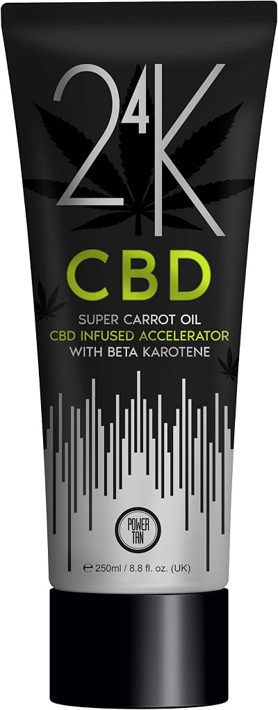 Power Tan 24K CBD Carrot Oil Sunbed Tanning Accelerator Cream 250ml - Fast Tan