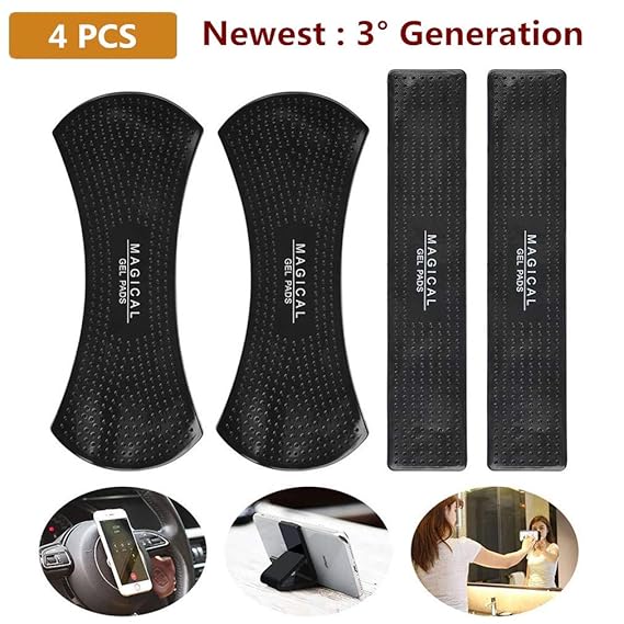BUYGOO Fixate Gel Pads Handy (Neuste) - 4PCS Gel Anti-Rutsch-Pad Handy Halterung, Universal waschbar Selbstklebende Fixate Ce