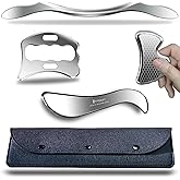 BYYDDIY Stainless Steel Gua Sha Muscle Scraper Scraping Massage Tool Kit,IASTM Tools, Great Soft Tissue Physical Therapy Used for Back, Legs, Arms,Neck (L-SD2B)