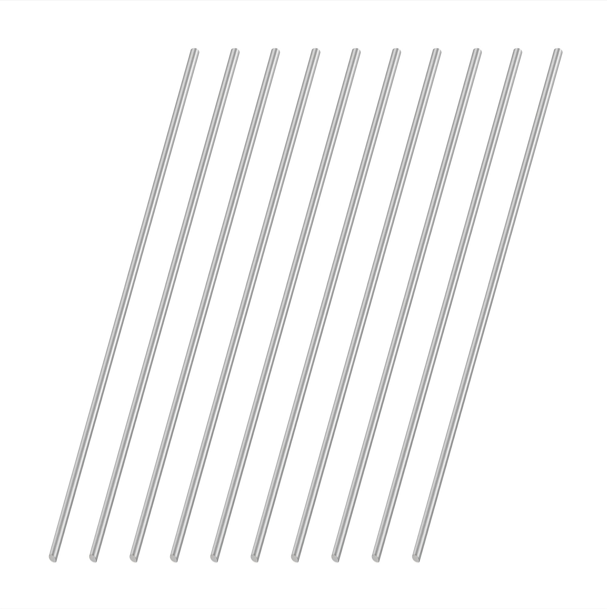 VictorsHome 2mm x 200mm 304 Stainless Steel Round Rod, Metal Solid Shaft Lathe Bar Stock for Model Car DIY Crafts 10pcs