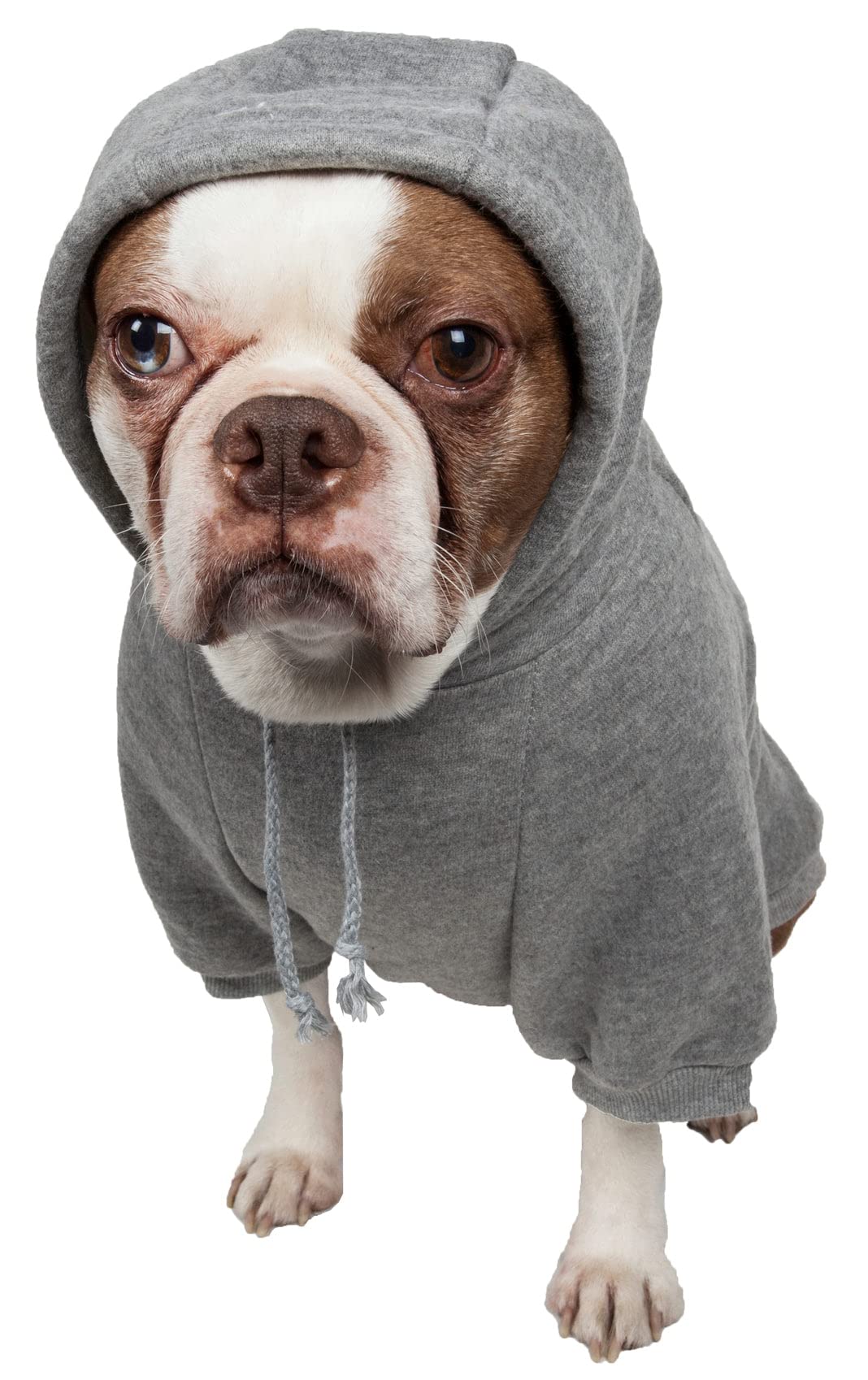 Pet Life Fashion Ultra-Soft Cotton Pet Dog Hooded Sweater, Large, Grey